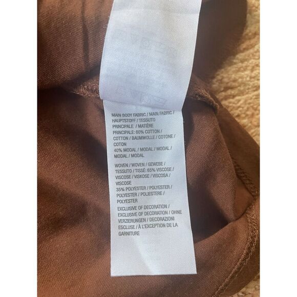 LOGO Lavish by Lori Goldstein Rust Brown Burnout Velvet Blouse S - Picture 4 of 8